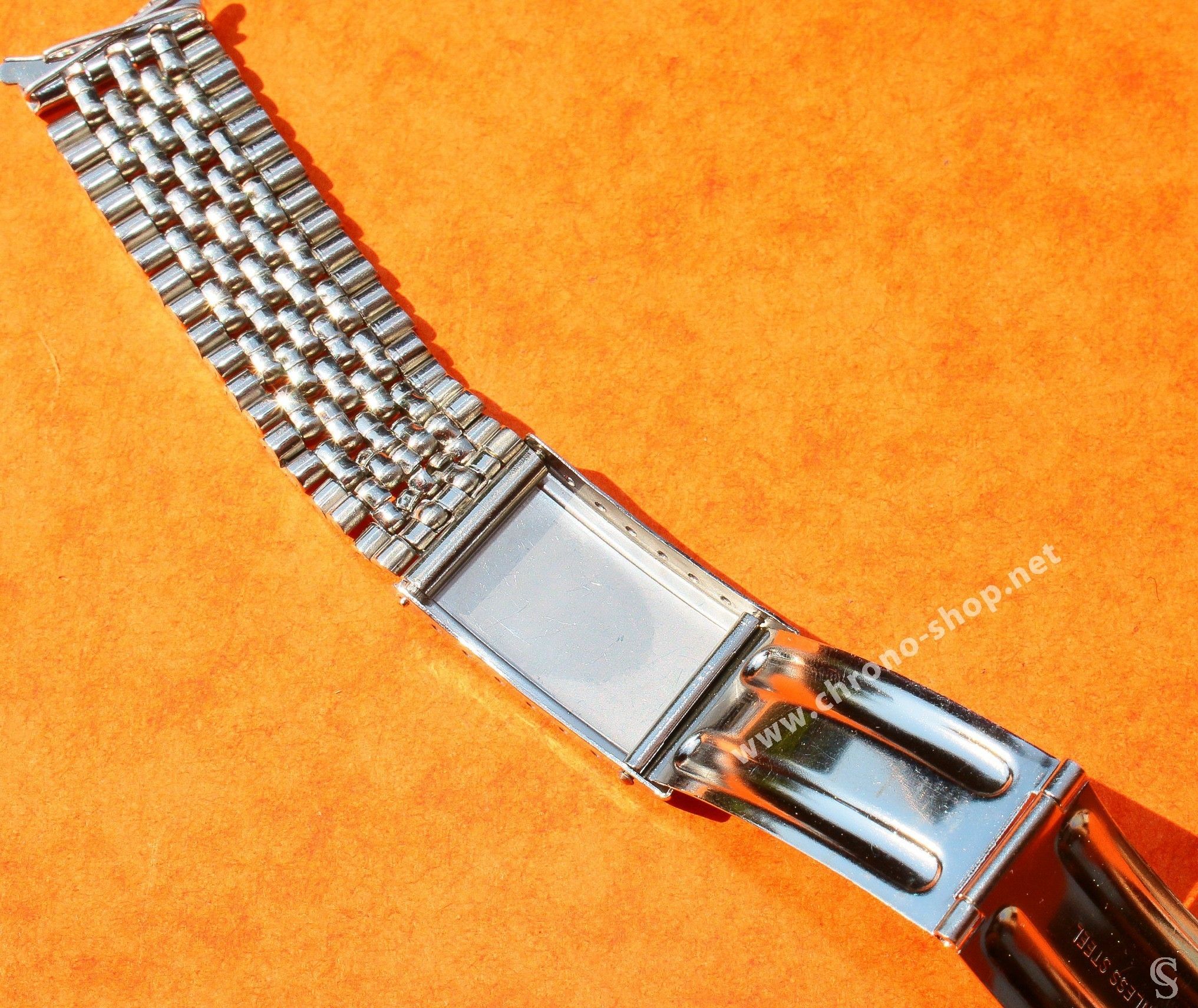 Vintage & Collectible steel watch bracelet Beads of Rice 18mm
