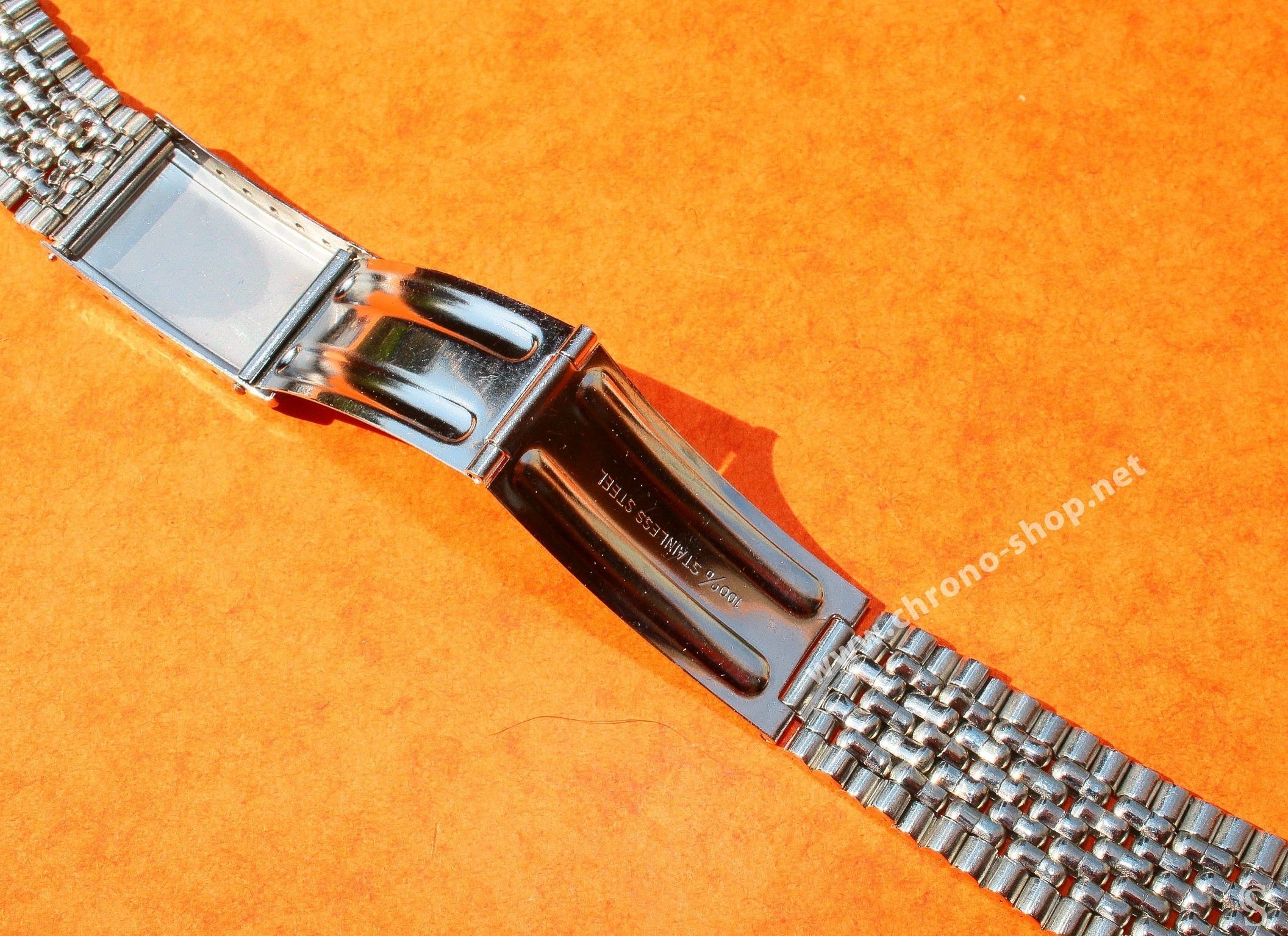 Vintage & Collectible steel watch bracelet Beads of Rice 18mm