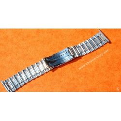 ATOMIC Swiss Made Rare 70's band Ssteel Watch Sport Bracelet Zenith, Longines, Heuer, 19mm ends