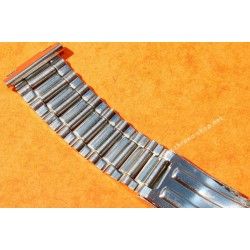 ATOMIC Swiss Made Rare 70's band Ssteel Watch Sport Bracelet Zenith, Longines, Heuer, 19mm ends