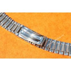 ATOMIC Swiss Made Rare 70's band Ssteel Watch Sport Bracelet Zenith, Longines, Heuer, 19mm ends