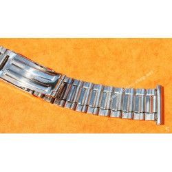ATOMIC Swiss Made Rare 70's band Ssteel Watch Sport Bracelet Zenith, Longines, Heuer, 19mm ends