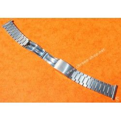 ATOMIC Swiss Made Rare 70's band Ssteel Watch Sport Bracelet Zenith, Longines, Heuer, 19mm ends