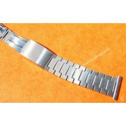 ATOMIC Swiss Made Rare 70's band Ssteel Watch Sport Bracelet Zenith, Longines, Heuer, 19mm ends