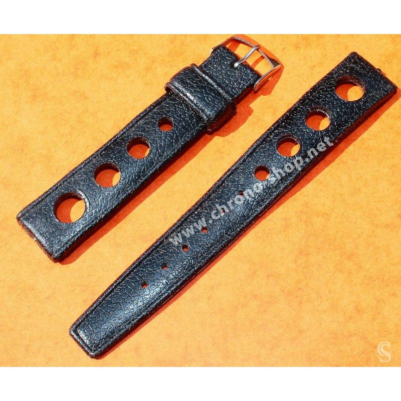 Rubber 19mm Black Holes Tropic watch strap type 1960/70s vintage dive band Heuer, Omega, Tissot, Vintages watches