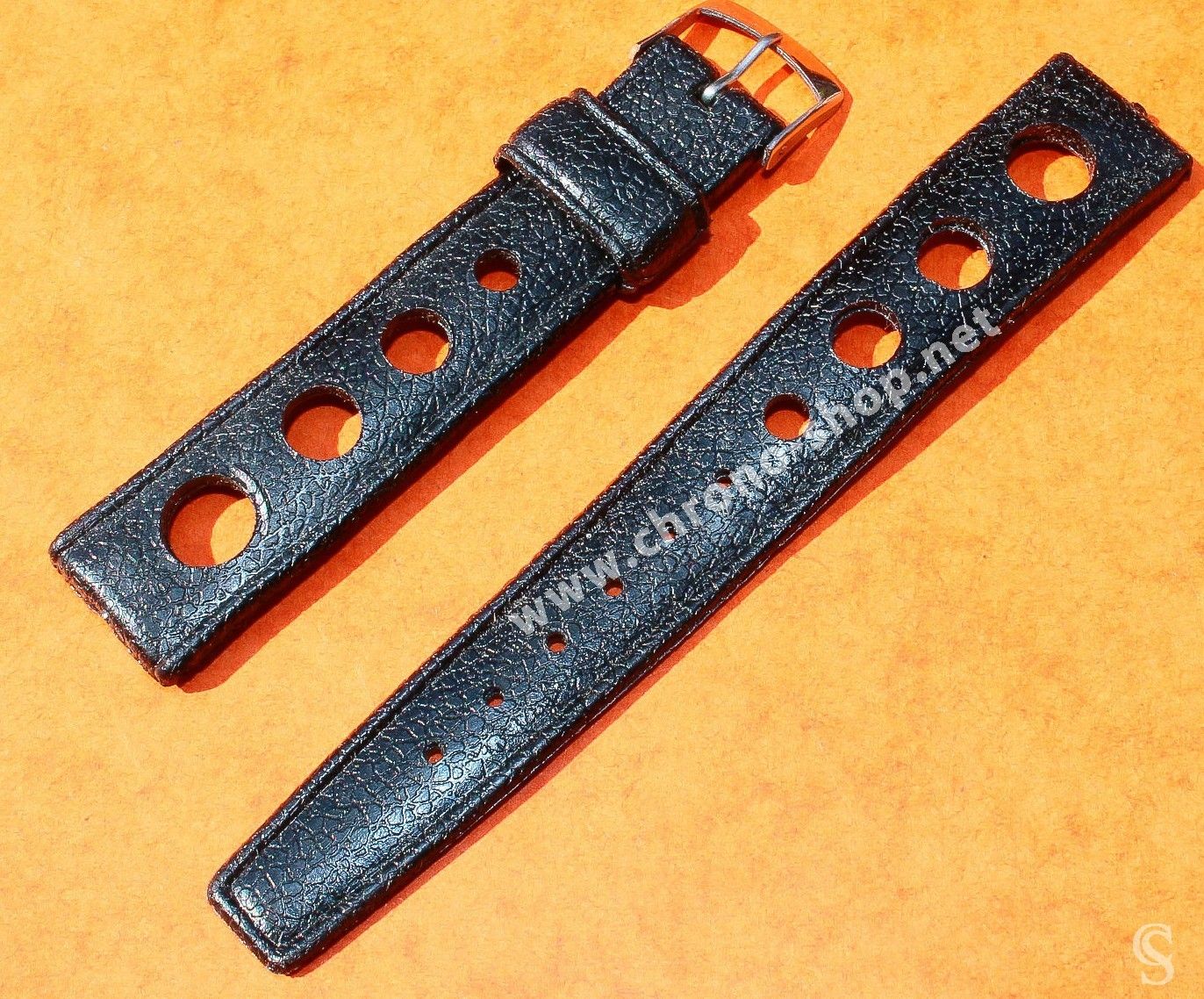 Rubber 18mm Black Holes Tropic watch Racing strap type 1960 70s