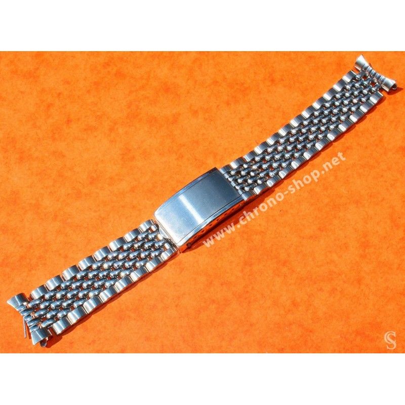 Vintage & Collectible steel watch bracelet Beads of Rice 18mm straight ends 60-70s Omega, Rolex, Breitling, Heuer