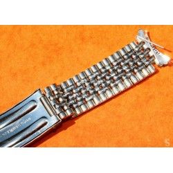Vintage & Collectible steel watch bracelet Beads of Rice 18mm straight ends 60-70s Omega, Rolex, Breitling, Heuer