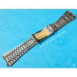 Rare 70's BELMONTE Sliding clasp band Ssteel Watch Sport Bracelet Zenith, Longines, Heuer, 15mm ends