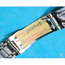 Rare 70's BELMONTE Sliding clasp band Ssteel Watch Sport Bracelet Zenith, Longines, Heuer, 15mm ends