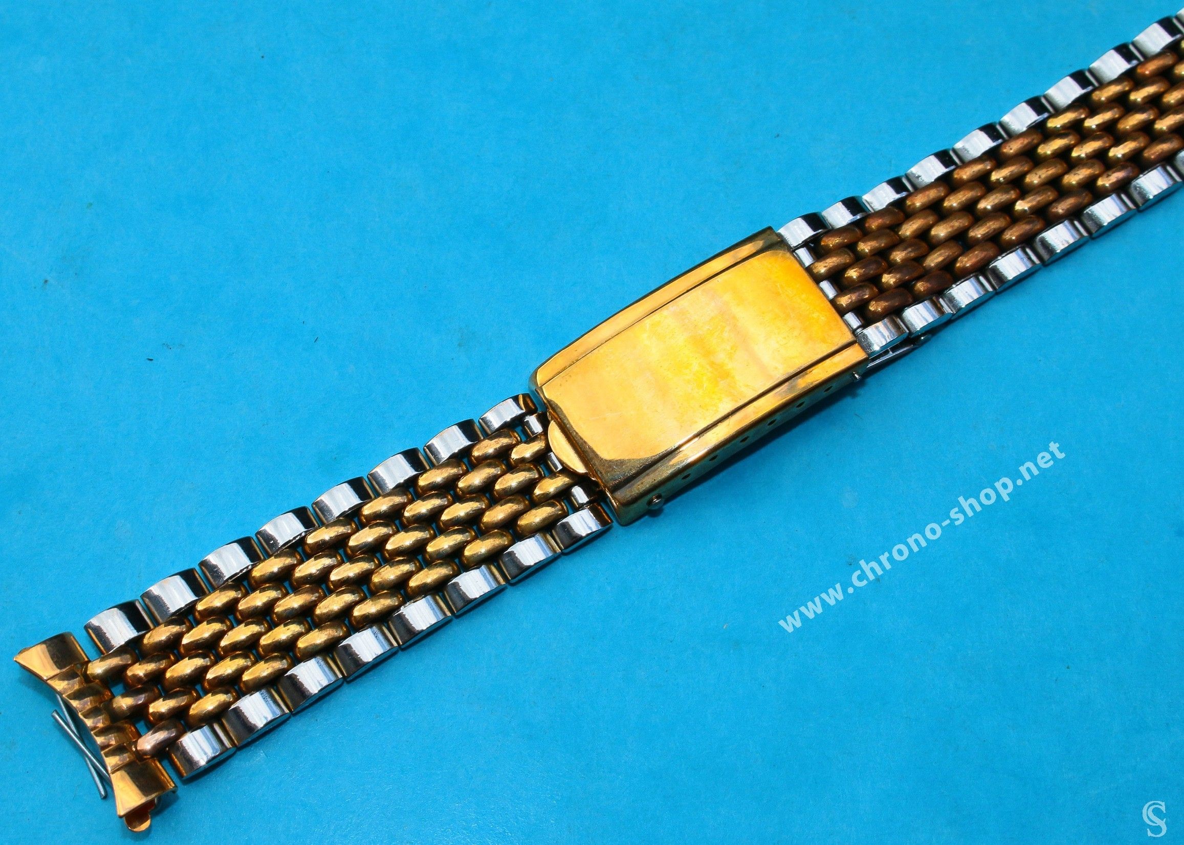 RARE US Made Original 18mm Omega 14K GF Beads of Rice Watch Bracelet #11  Ends ++