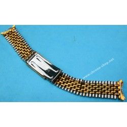 Vintage & Collectible steel watch bracelet Beads of Rice 18mm straight ends 60-70s Omega, Rolex, Breitling, Heuer