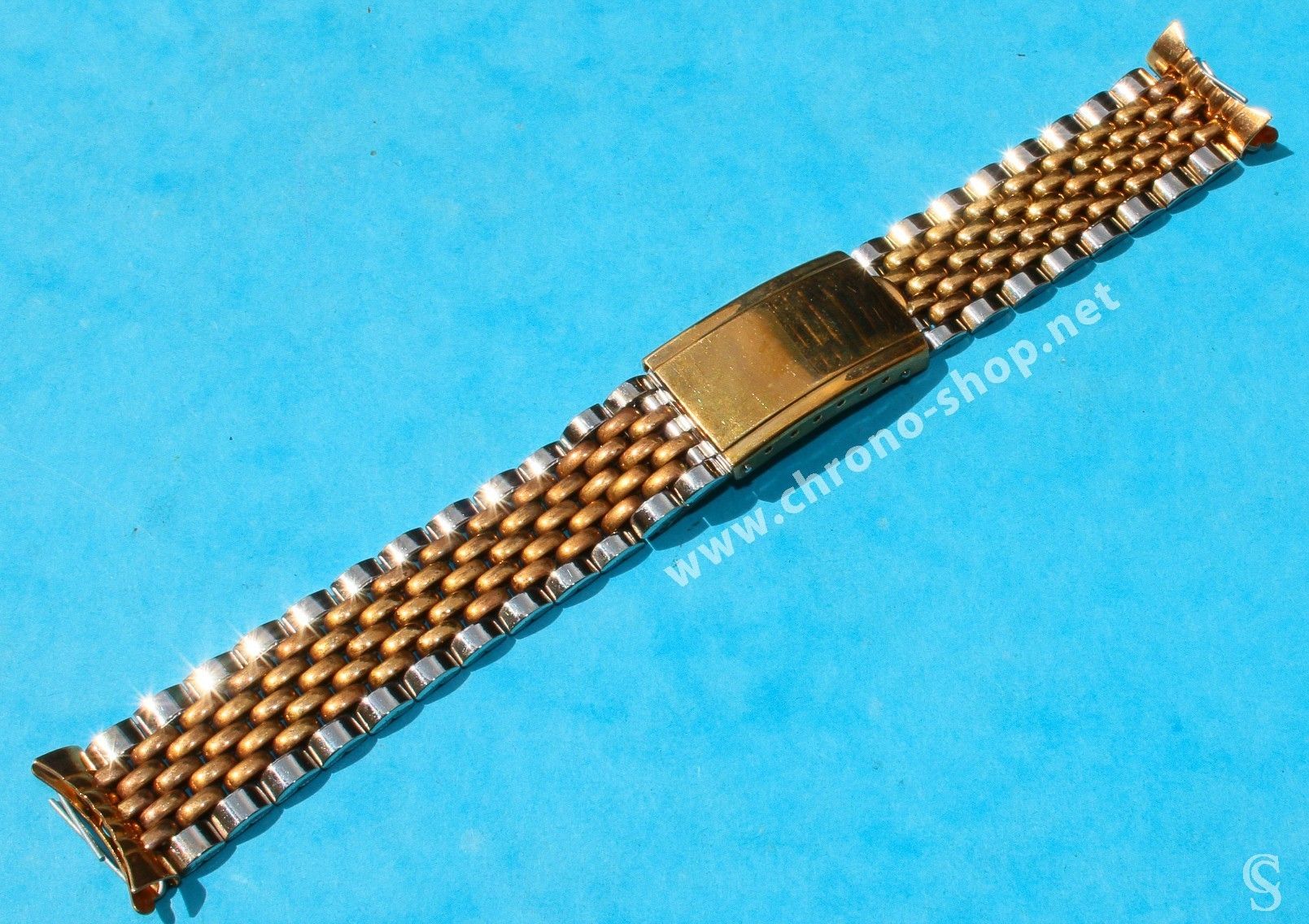 Vintage OMEGA 18 mm Gold Plated Beads Of Rice watch bracelet, No. 70 Lug  Ends