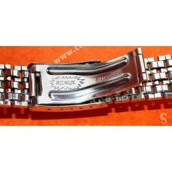 Swiss Made Rare 70's band Ssteel Watch Sport Bracelet Zenith, Longines, Heuer, 19mm ends