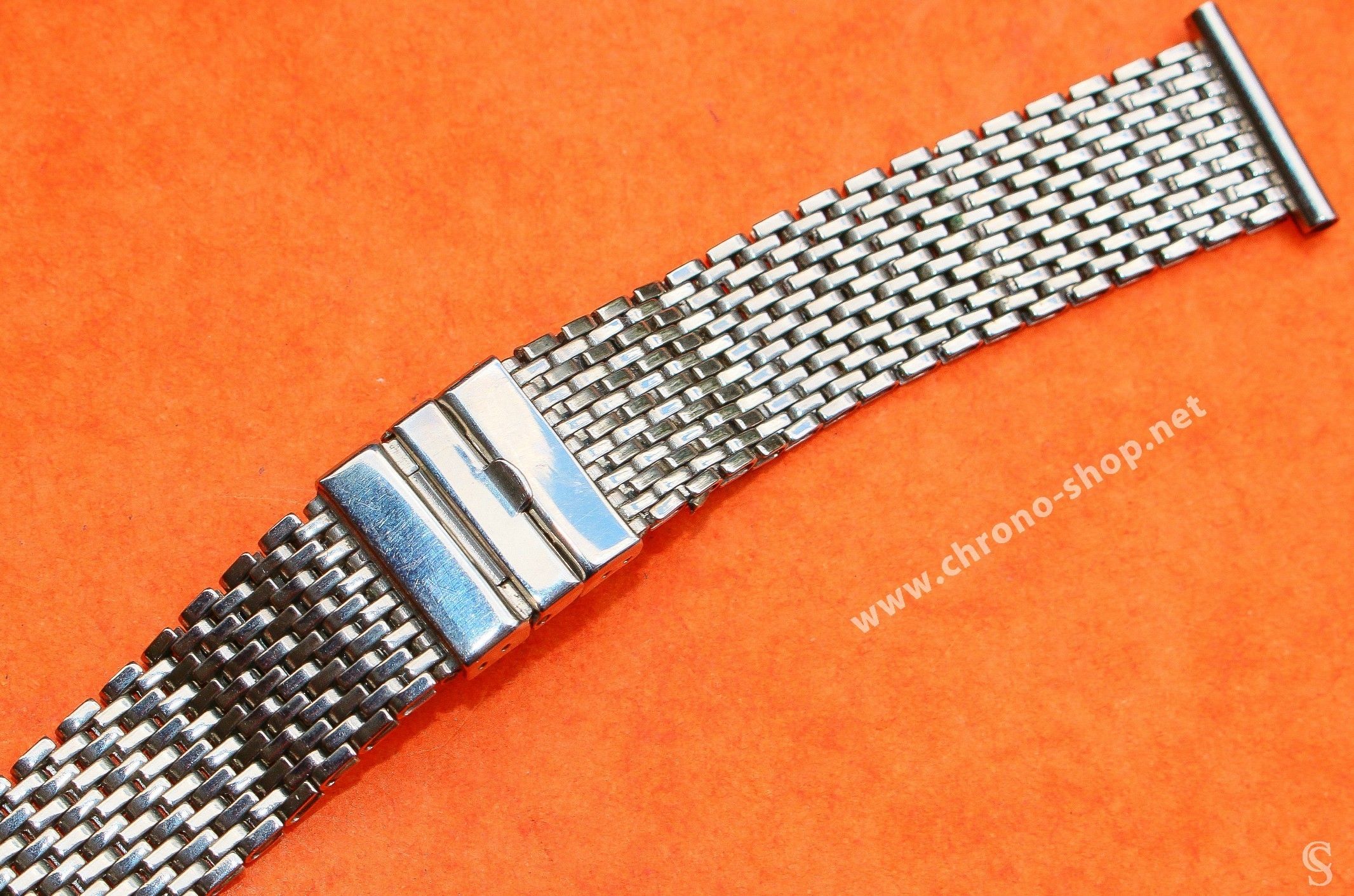Vintage & Rare 20mm Elegant steel mesh watch bracelet divers band NOS ...