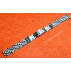 Bracelet Vintage de Montres en acier années 60-70 Mesh, milanais Breitling, Omega, heuer, Tissot, IWC, Jaeger