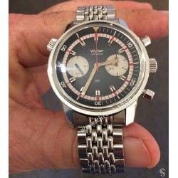 Accessoire Montres horlogerie Vintage Rare 60's Bracelet Grains de Riz acier 18mm Montres Heuer Chronograph Carrera 2447