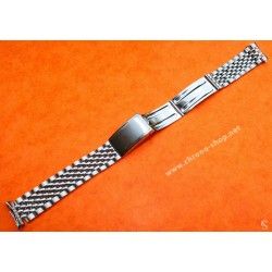 Accessoire Montres horlogerie Vintage Rare 60's Bracelet Grains de Riz acier 18mm Montres Heuer Chronograph Carrera 2447