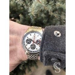 Heuer Chronograph Carrera 2447 Vintage & Collectible steel watch Ssteel bracelet Beads of Rice 18mm 60-70s
