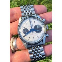 Heuer Chronograph Carrera 2447 Vintage & Collectible steel watch Ssteel bracelet Beads of Rice 18mm 60-70s