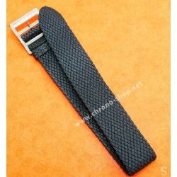 Vintage 70's Watch NOS Braided TROPICAL NATO Nylon Exotic Watch Strap - Black -18mm