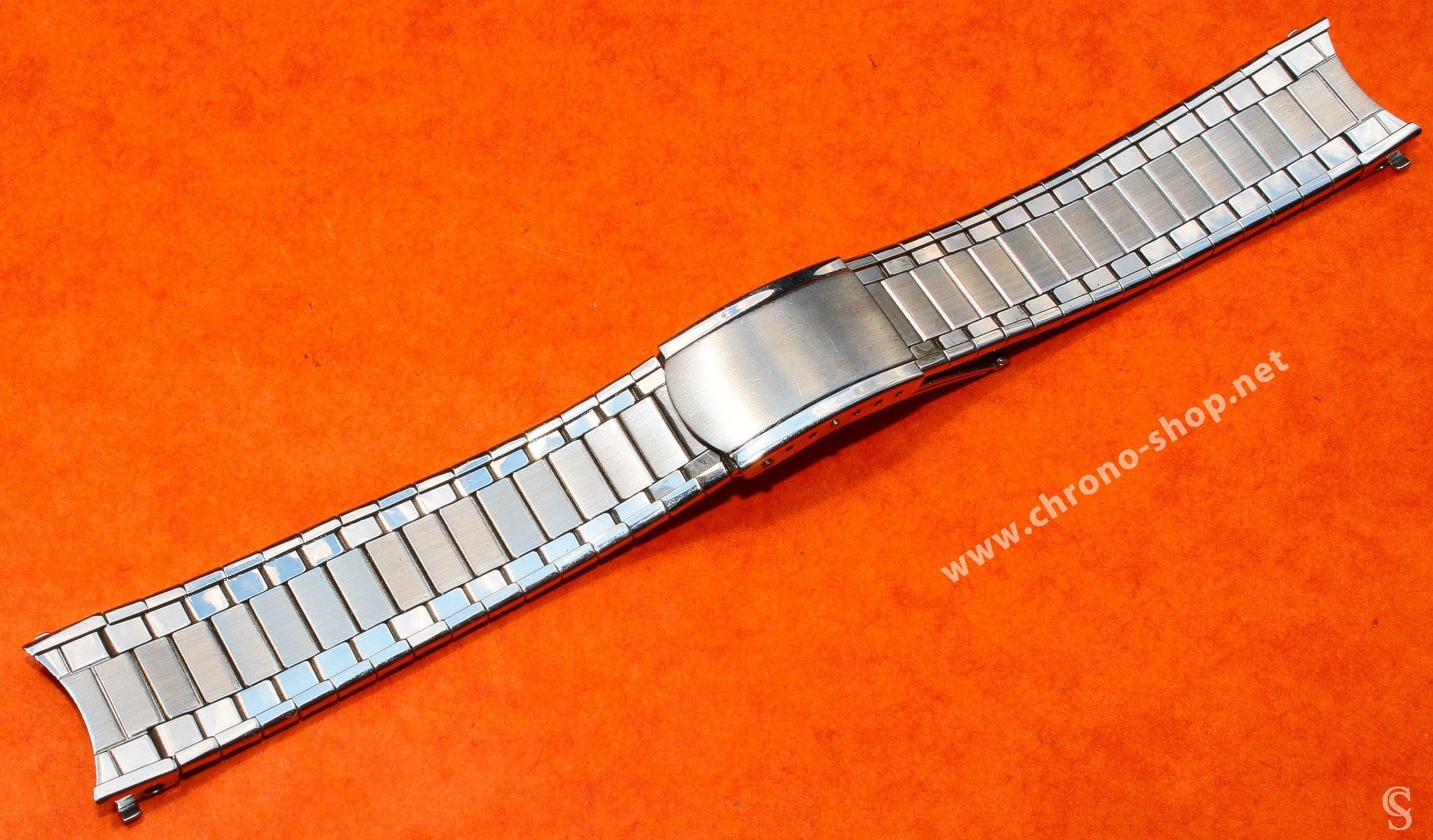 Vintage & Rare 18mm Elegant steel polished watch bracelet Bipolished ...