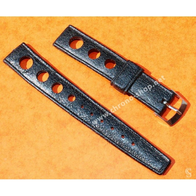 Rubber 18mm Black Holes Tropic watch Racing strap type 1960/70s vintage dive band Heuer, Omega, Tissot, Vintages watches