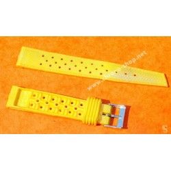 Vintage Yellow Watch 70's 16mm ALASKA Tropic SUB Dive Strap New Old Stock Watch Band nos