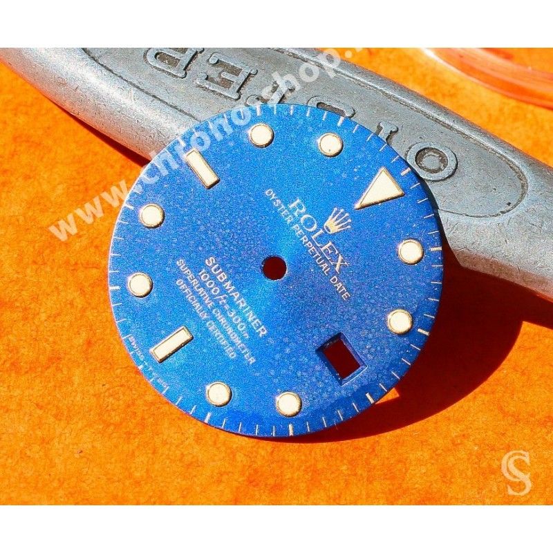 ROLEX RARE SINGER SUBMARINER DATE WATCH DIAL PART BLUE REFLECTS DIAL 16613, 16618, 16803, 16808 CAL.3035, 3135