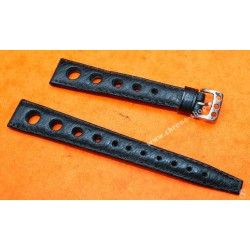 Rubber 15mm Black Holes Tropic watch Racing strap type 1960/70s vintage dive band Heuer, Omega, Tissot, Vintages watches