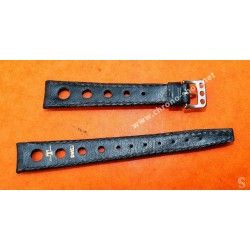 Rubber 15mm Black Holes Tropic watch Racing strap type 1960/70s vintage dive band Heuer, Omega, Tissot, Vintages watches
