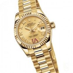 ROLEX MONTRES DAMES LADY DATEJUST PRESIDENT 31mm 178279 SET AIGUILLES OR BLANC LUMINOVA Cal. 2235, 2135