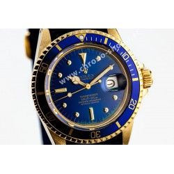 Rolex Rare Mint Glossy Blue color Submariner Date Tutone 1680, 1680-8 Gold Watch Bezel Graduated Insert Part