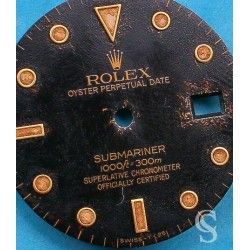 ROLEX RARE SUBMARINER DATE TROPICAL GILT EXOTIC WATCH DIAL PART 16808, 16803, 16613, 16618