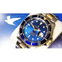 Rolex Submariner Date 18k Gold & 16613, 16803, 16808, 16618 Watch Bezel Blue Insert Graduated Luminova Dot