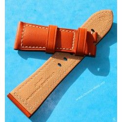 Original PANERAI manufactured OFFICINE LEATHER STRAP BEIGE COLOR 24mm STRAP WATCHES RADIOMIR, LUMINOR, MARINA