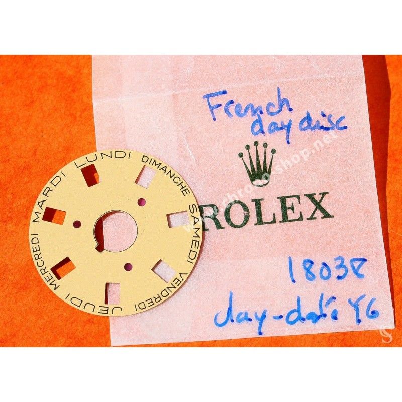 Rare Rolex French White Day Disc 3055, 5055 Part Ref 5135-203 President Day Date watches 18026, 18028, 18029, 18038, 118208