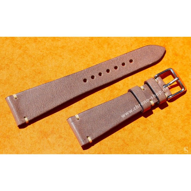 VINTAGE STYLE SOFT LEATHER CHOCOLATE BROWN COLOR WATCHES STRAP 20mm LUGS