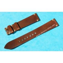 ★☆☆ BRACELET MONTRES COW BOY HORWEEN SHELL CUIR CORDOVAN ULTRA FIN 20mm COULEUR CAFÉ ★☆☆