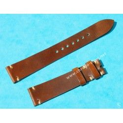 ★☆☆ BRACELET MONTRES COW BOY HORWEEN SHELL CUIR CORDOVAN ULTRA FIN 20mm COULEUR CAFÉ ★☆☆