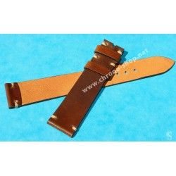 ★☆Handcrafted Genuine Cow boy watches strap Horween Shell Cordovan Leather Watch Band Bracelet Coffee color 20mm★☆