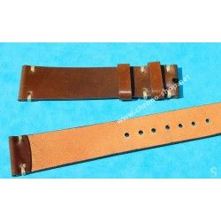 ★☆☆ BRACELET MONTRES COW BOY HORWEEN SHELL CUIR CORDOVAN ULTRA FIN 20mm COULEUR CAFÉ ★☆☆