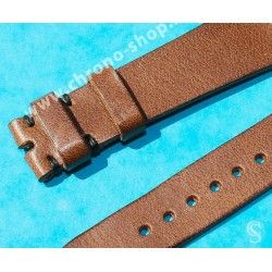 BRACELET DE MONTRES VINTAGES EN CUIR ITALIEN AUTHENTIQUE COULEUR CHOCOLAT CACAO