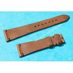 BRACELET DE MONTRES VINTAGES EN CUIR ITALIEN AUTHENTIQUE COULEUR CHOCOLAT CACAO