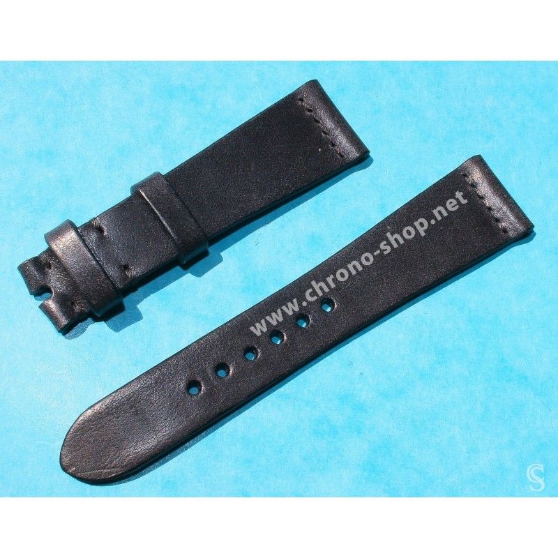 VINTAGE STYLE SOFT LEATHER BLACK CARBONIC COLOR WATCHES STRAP 20mm LUGS