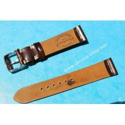 ★☆☆ BRACELET MONTRES COW BOY HORWEEN SHELL CUIR CORDOVAN ULTRA FIN 18mm COULEUR CHOCOLAT★☆☆