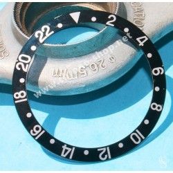 Rolex GMT Master All Black watch Black color S/S 16700, 16710, 16760 Bezel 24H Insert Part FAT FONT SERIFS FADED
