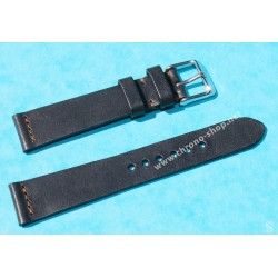 VINTAGE STYLE SOFT LEATHER BLACK CARBONIC COLOR WATCHES STRAP 20mm LUGS