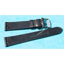 VINTAGE STYLE SOFT LEATHER BLACK CARBONIC COLOR WATCHES STRAP 20mm LUGS