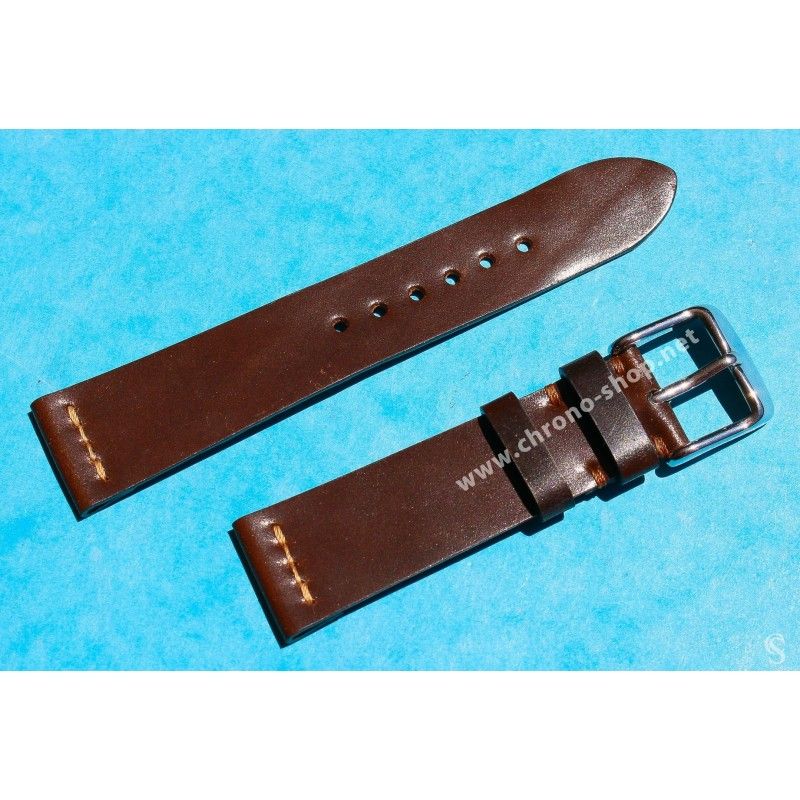 ★☆☆ BRACELET MONTRES COW BOY HORWEEN SHELL CUIR CORDOVAN ULTRA FIN 18mm COULEUR CHOCOLAT★☆☆